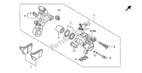 Wszystkie części do Zacisk Hamulca Tylnego Honda CBR 1000 RR 2007