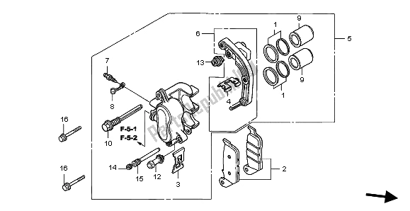 Todas las partes para Pinza De Freno Trasero de Honda FJS 600D 2006