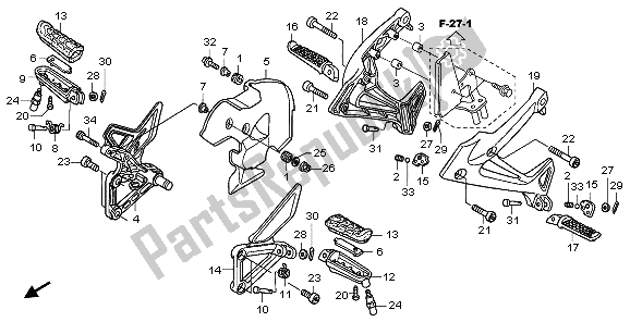 All parts for the Step of the Honda VFR 800A 2007