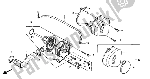 Todas as partes de Bomba De água do Honda CB 600F2 Hornet 2001