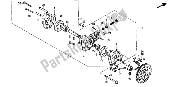 Todas las partes para Bomba De Aceite de Honda XR 600R 1991