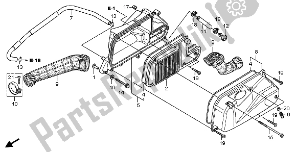 All parts for the Air Cleaner of the Honda FES 125A 2009