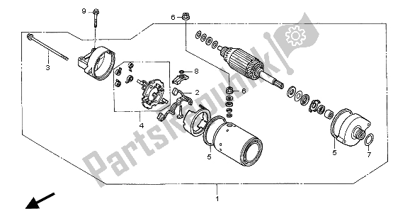 All parts for the Starting Motor of the Honda CBF 600 SA 2005