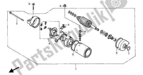 All parts for the Starting Motor of the Honda CBF 600 SA 2005