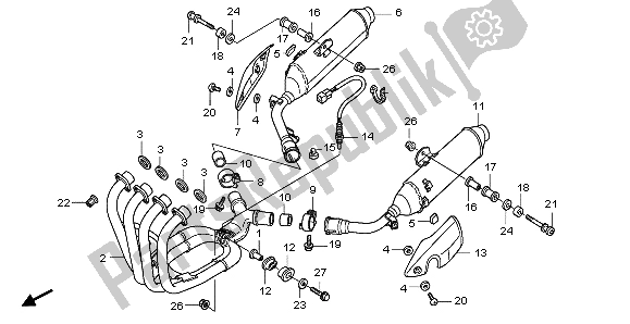 Todas as partes de Silenciador De Exaustão do Honda CBF 1000A 2007