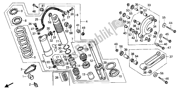 Tutte le parti per il Cuscino Posteriore del Honda CR 125R 1985