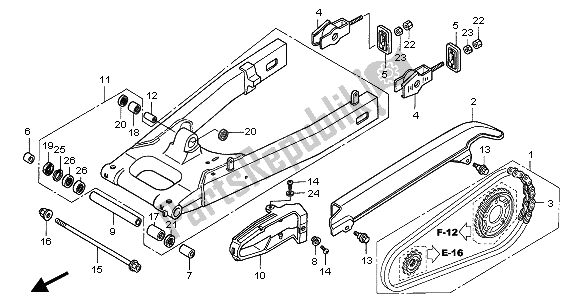 Toutes les pièces pour le Bras Oscillant du Honda CBF 250 2006