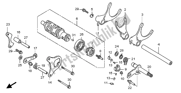 All parts for the Gearshift Drum & Gearshiftfork of the Honda CB 1300 2009