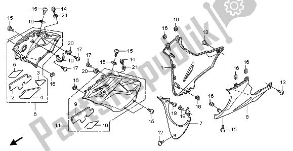 All parts for the Under Cowl of the Honda CBR 125 RW 2009