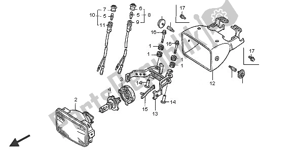 Todas las partes para Faro de Honda TRX 300 EX Fourtrax 2005