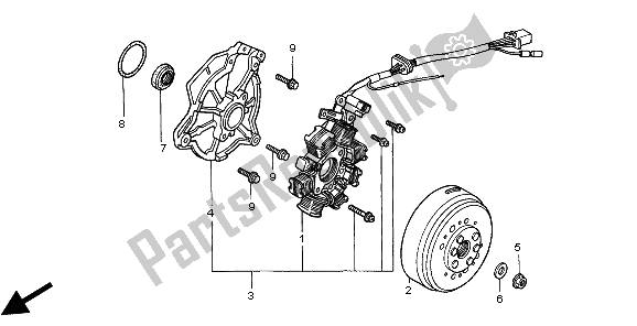 All parts for the Generator of the Honda CG 125 1998