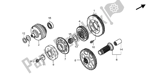 Toutes les pièces pour le Pignon D'entraînement Primaire du Honda GL 1800A 2001