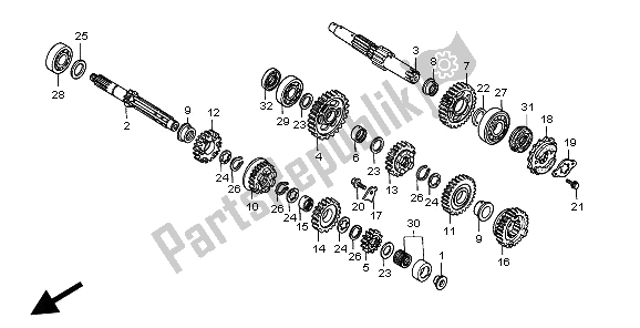 Toutes les pièces pour le Transmission du Honda SLR 650 1997