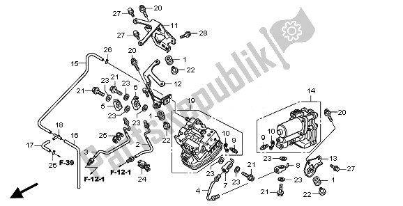 All parts for the Rear Power Unit & Rear Valve Unit of the Honda CBR 1000 RR 2011