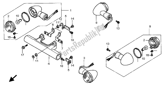 Tutte le parti per il Winker del Honda VT 750C 1999