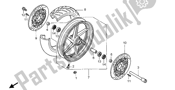 Tutte le parti per il Ruota Anteriore del Honda CBR 600F 1997
