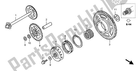 All parts for the Starting Clutch of the Honda CBF 1000 SA 2008