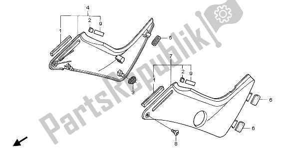 Tutte le parti per il Coperchio Laterale del Honda NT 650V 2003