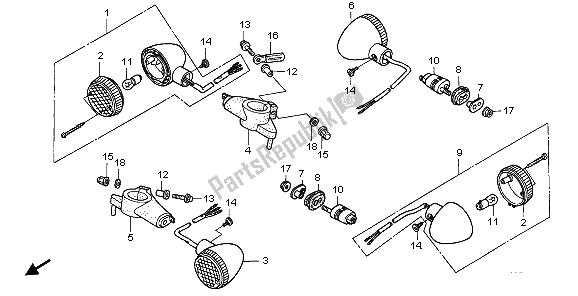 All parts for the Winker of the Honda VT 125C 2007