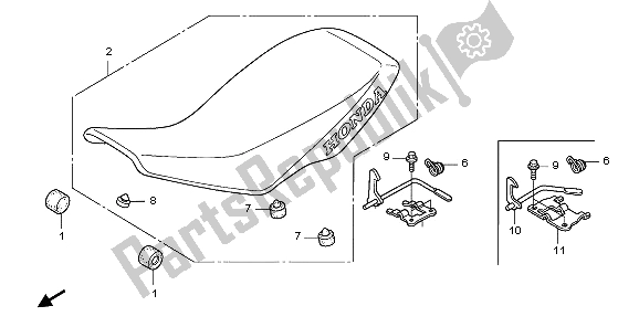 All parts for the Seat of the Honda TRX 450 ER Sportrax 2006