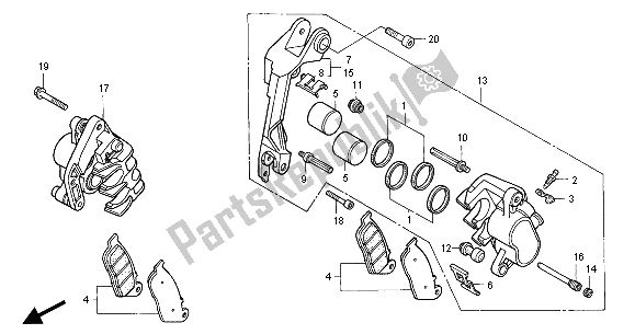 Wszystkie części do Zacisk Hamulca Przedniego Honda ST 1100 2001