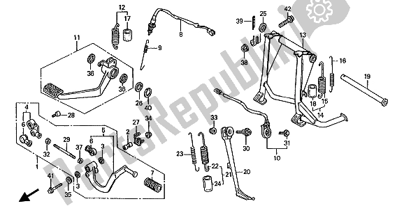 Alle onderdelen voor de Paneel & Standaard van de Honda ST 1100 1991