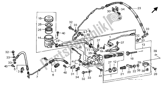 Todas las partes para Cilindro Maestro Del Freno Trasero de Honda GL 1500A 1996