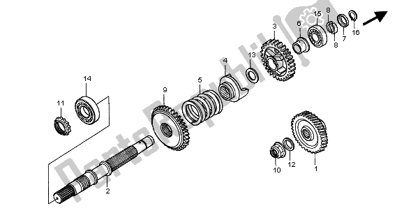 All parts for the Final Shaft of the Honda GL 1500C 2002