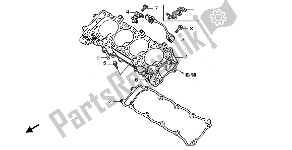 All parts for the Cylinder of the Honda CBR 1000 RR 2008
