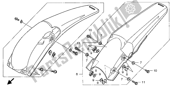 Todas las partes para Guardabarros Trasero de Honda CRF 250R 2009