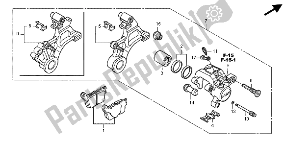 Todas las partes para Pinza De Freno Trasero de Honda CBR 1000 RA 2012