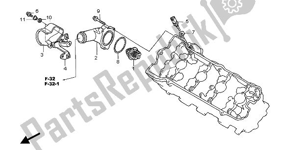 All parts for the Thermostat of the Honda CBF 600 SA 2005