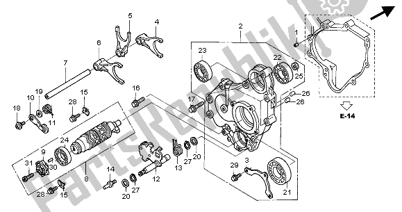 Alle onderdelen voor de Versnellingsbak van de Honda ST 1300A 2003