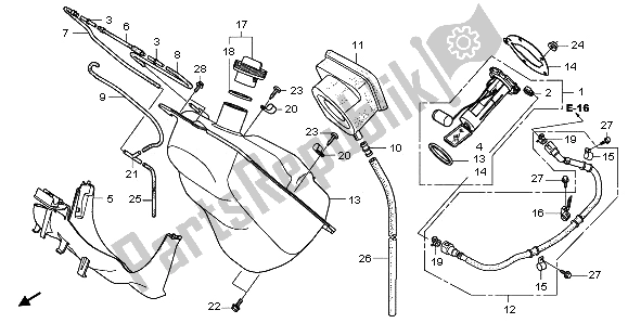 All parts for the Fuel Tank of the Honda NSS 250A 2009