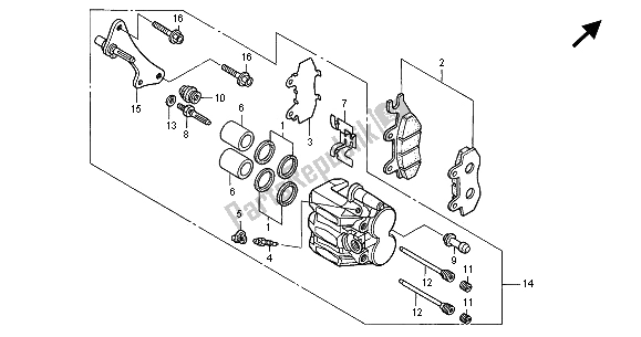 Alle onderdelen voor de Remklauw Voor van de Honda VT 125C2 2000