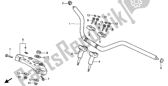 Todas las partes para Manejar Tubo Y Puente Superior de Honda VF 750C 1993