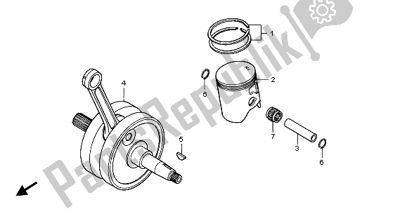 All parts for the Crankshaft of the Honda CR 250R 2004