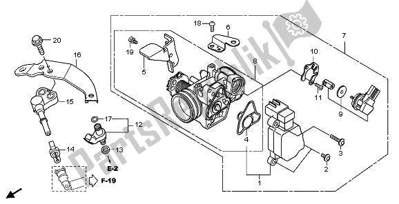 Toutes les pièces pour le Corps De Papillon du Honda SH 300A 2007