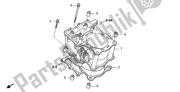 All parts for the Cylinder of the Honda TRX 650 FA Fourtrax Rincon 2004