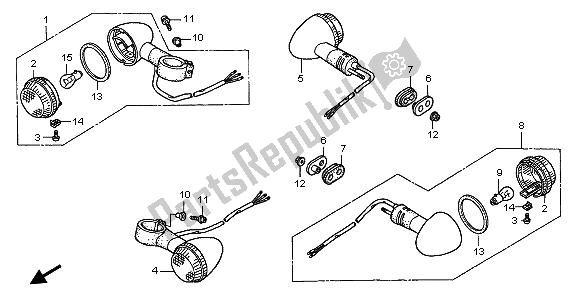 All parts for the Winker of the Honda VT 750 DC 2002