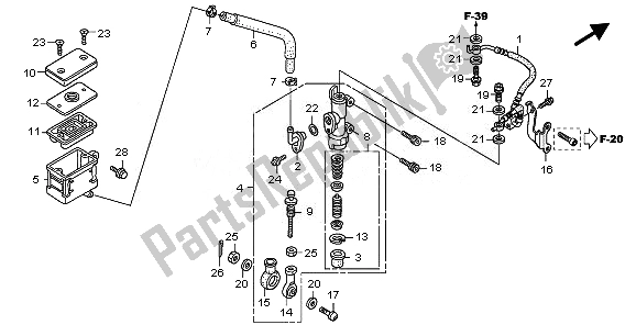 All parts for the Rr. Brake Master Cylinder of the Honda CBR 600 RA 2010