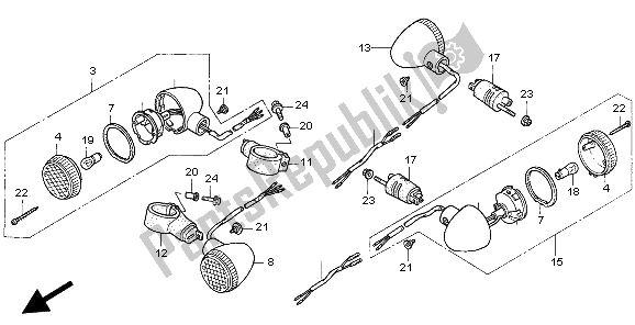 Tutte le parti per il Winker del Honda VF 750C 1997