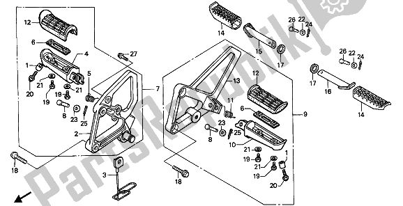 Toutes les pièces pour le étape du Honda CBR 600F 1990