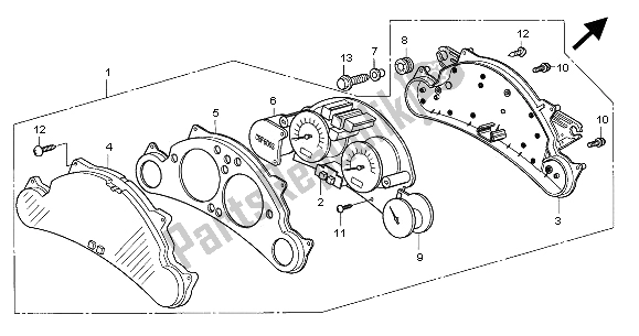 Toutes les pièces pour le Mètre (mph) du Honda CBF 600S 2005