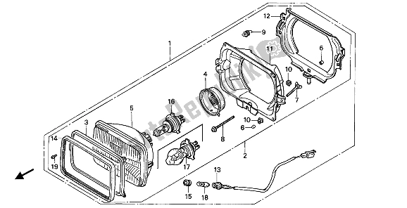 All parts for the Headlight (eu) of the Honda XL 600V Transalp 1993