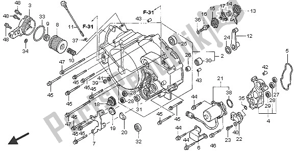 Todas las partes para Cubierta Delantera Del Cárter de Honda TRX 350 FE Fourtrax 4X4 ES 2005