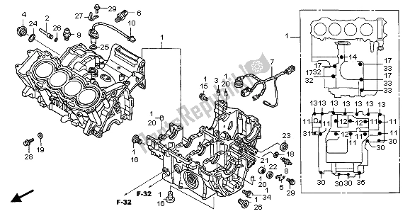All parts for the Crankcase of the Honda CBR 1100 XX 2005