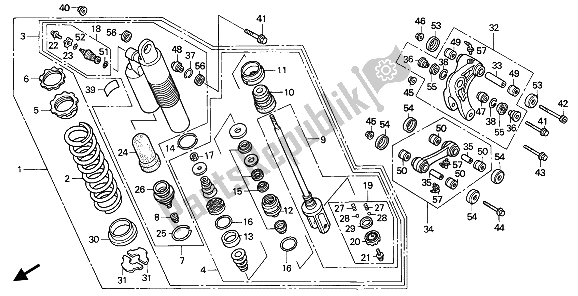 Todas as partes de Almofada Traseira do Honda XR 600R 1992