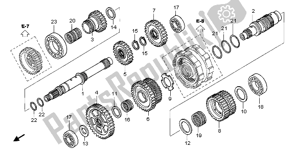 All parts for the Transmission of the Honda TRX 650 FA Fourtrax Rincon 2004