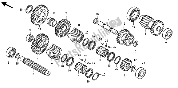 All parts for the Transmission of the Honda TRX 500 FPA Foreman Rubicon WP 2013